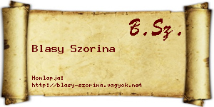 Blasy Szorina névjegykártya